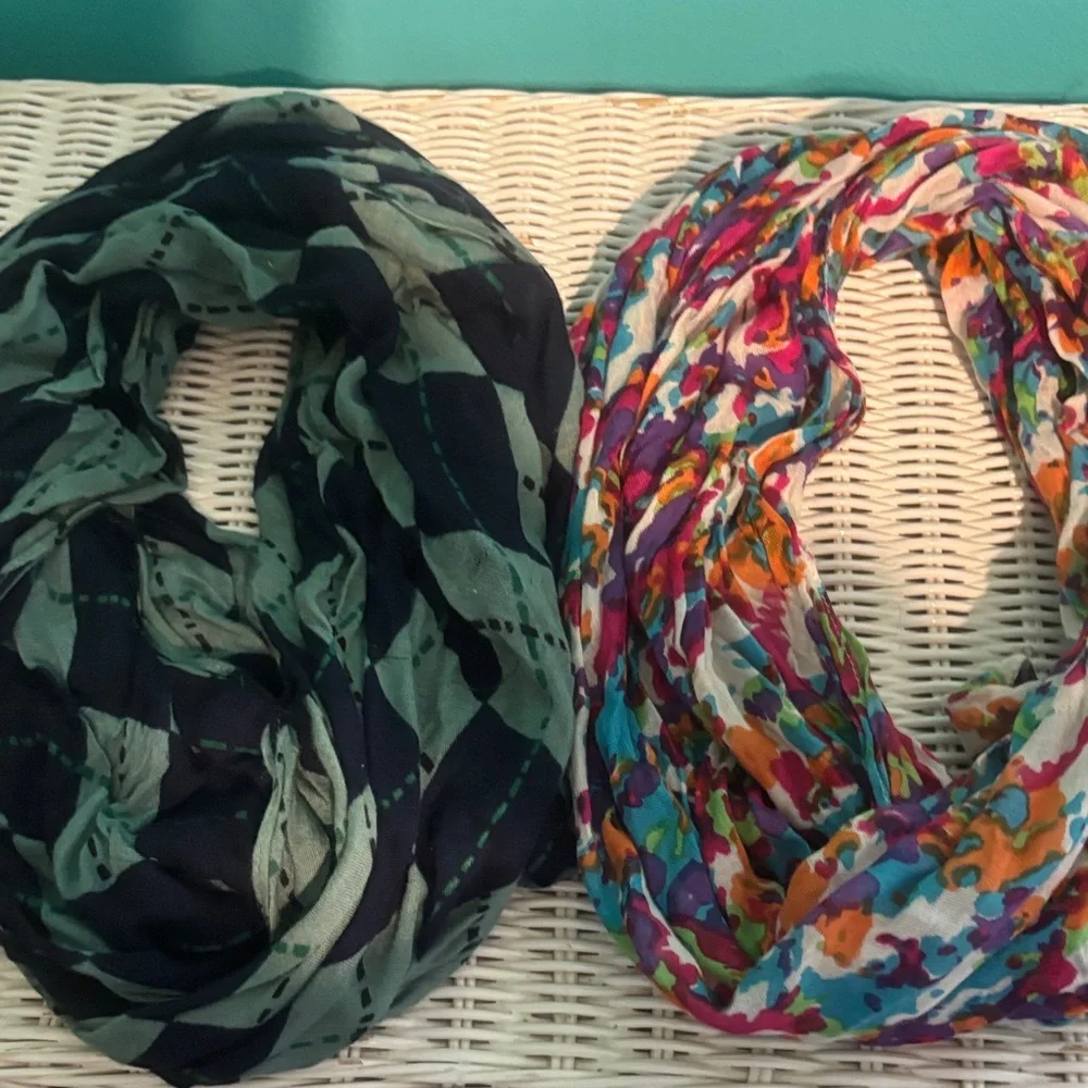 Colorful Patterned Infinity Scarves Set